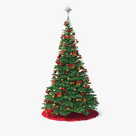 Christmas Tree with Silver Star Topper 3D model
